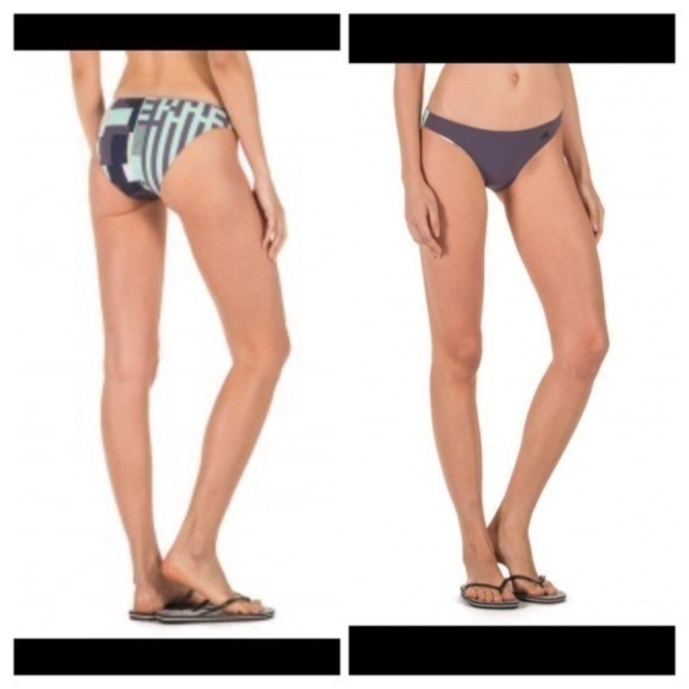 Adidas purplish gray and mint green swim bottoms